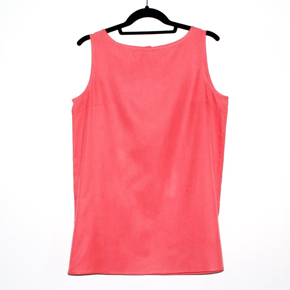 Vintage 90s AKA by Eddie Bauer Silk/Cotton Sleeveless Boat Neck Shell Top